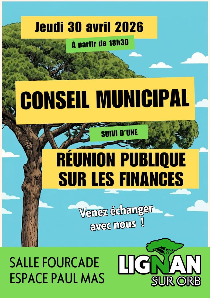 Le Conseil Municipal de Lignan-sur-Orb se tiendra exceptionnellement dans la salle Fourcade pour une réunion ouverte à tous