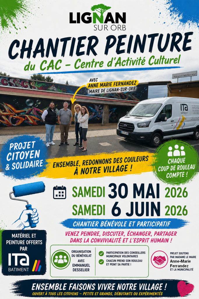 À Lignan-sur-Orb, un chantier citoyen pour redonner des couleurs au Centre d’Activité Culturel