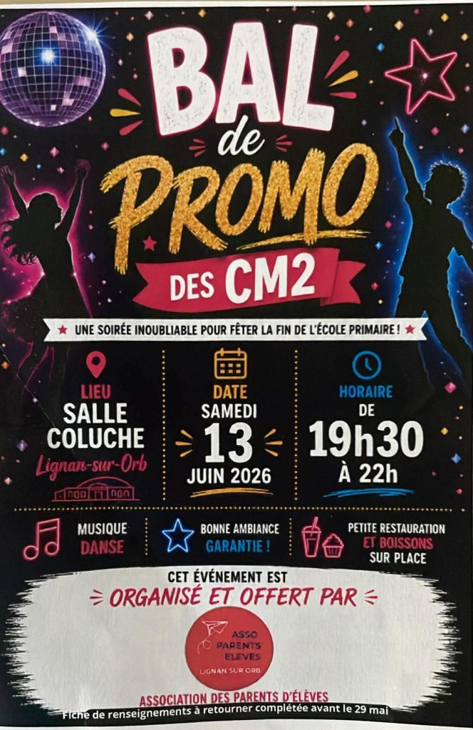 🎉 BOUM DES CM2 : une soirée pour fêter la fin du primaire en beauté ! 🪩🎶